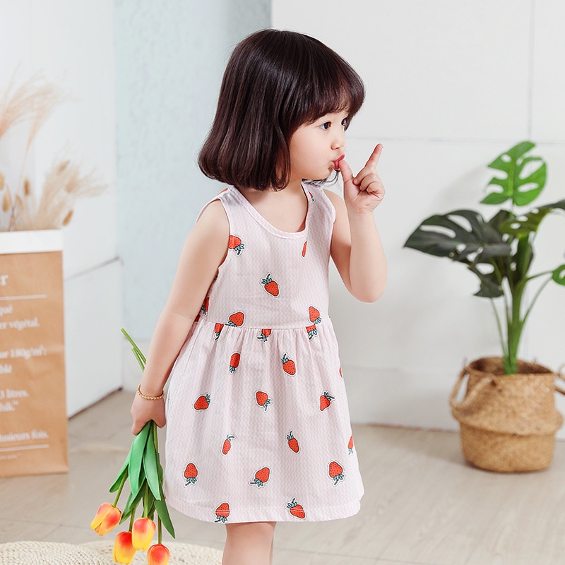 Dress Rempel Cute Anak Tanpa Lengan SD038 Premium Import - Gambar 7
