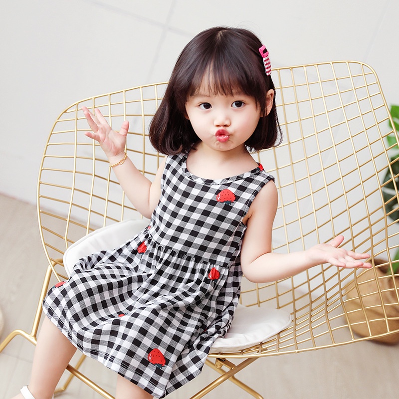 Dress Rempel Cute Anak Tanpa Lengan SD038 Premium Import - Gambar 5