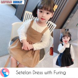 Jumper Dress with Furing SD043 SD044 I jumper Dress Anak Perempuan Import