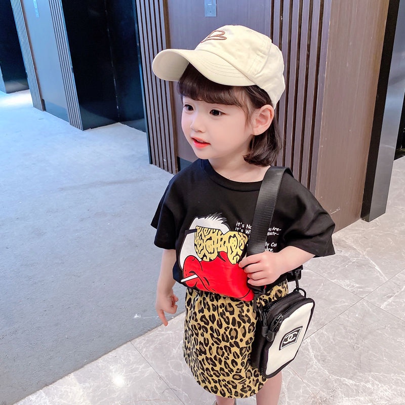 Setelan Duck Funky dan Leopard Skirts SD049 SD050 I Setelan Dress Anak Perempuan Import - Gambar 2