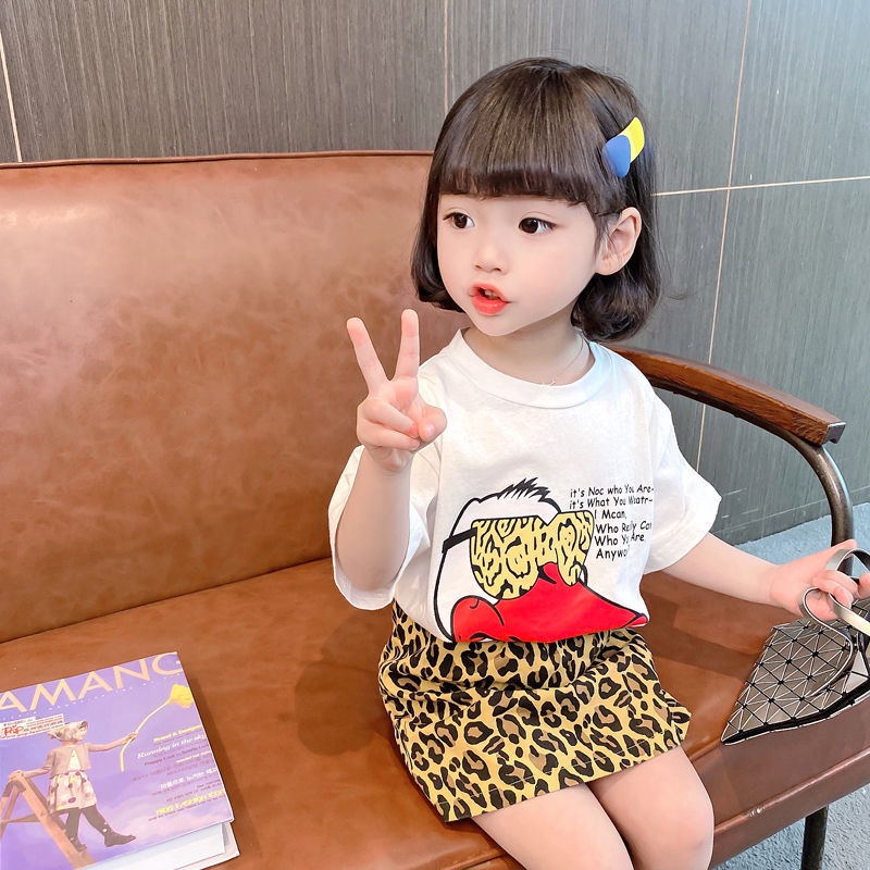 Setelan Duck Funky dan Leopard Skirts SD049 SD050 I Setelan Dress Anak Perempuan Import - Gambar 5