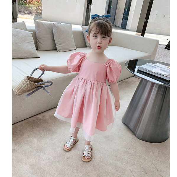 LITTLE MOLY Dress Party Pink Color Anak SD005 Premium Import - Gambar 2