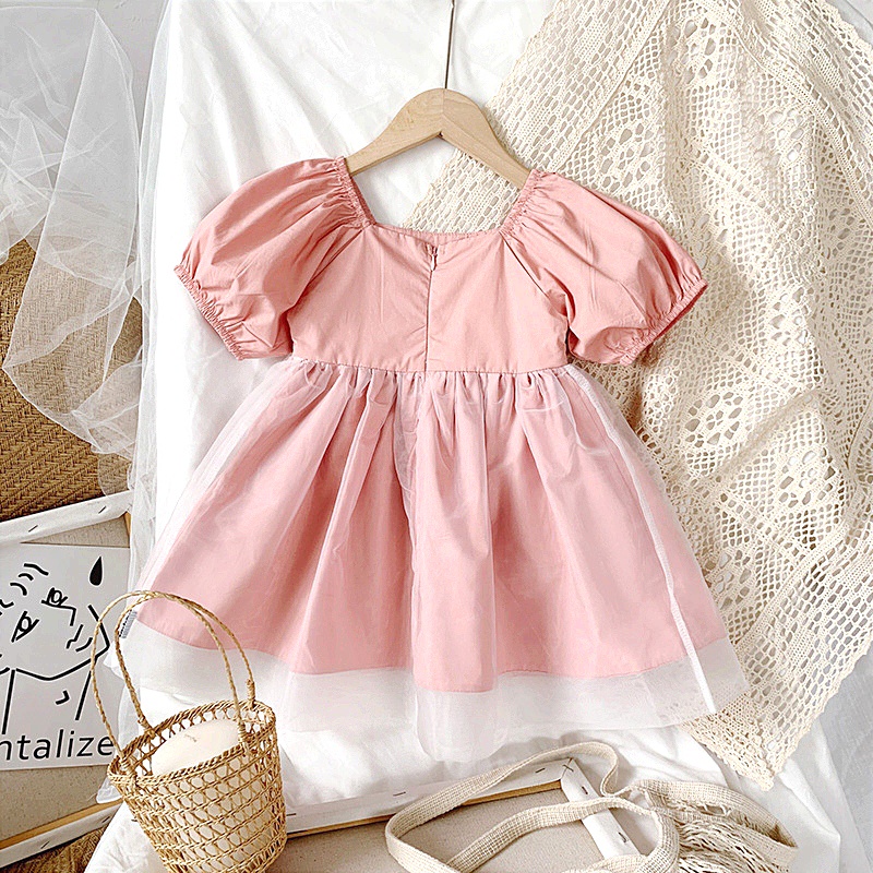 LITTLE MOLY Dress Party Pink Color Anak SD005 Premium Import - Gambar 6