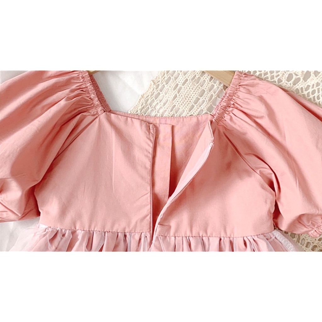 LITTLE MOLY Dress Party Pink Color Anak SD005 Premium Import - Gambar 7