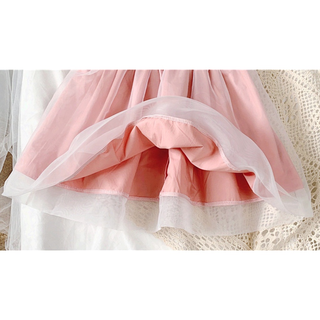 LITTLE MOLY Dress Party Pink Color Anak SD005 Premium Import - Gambar 8