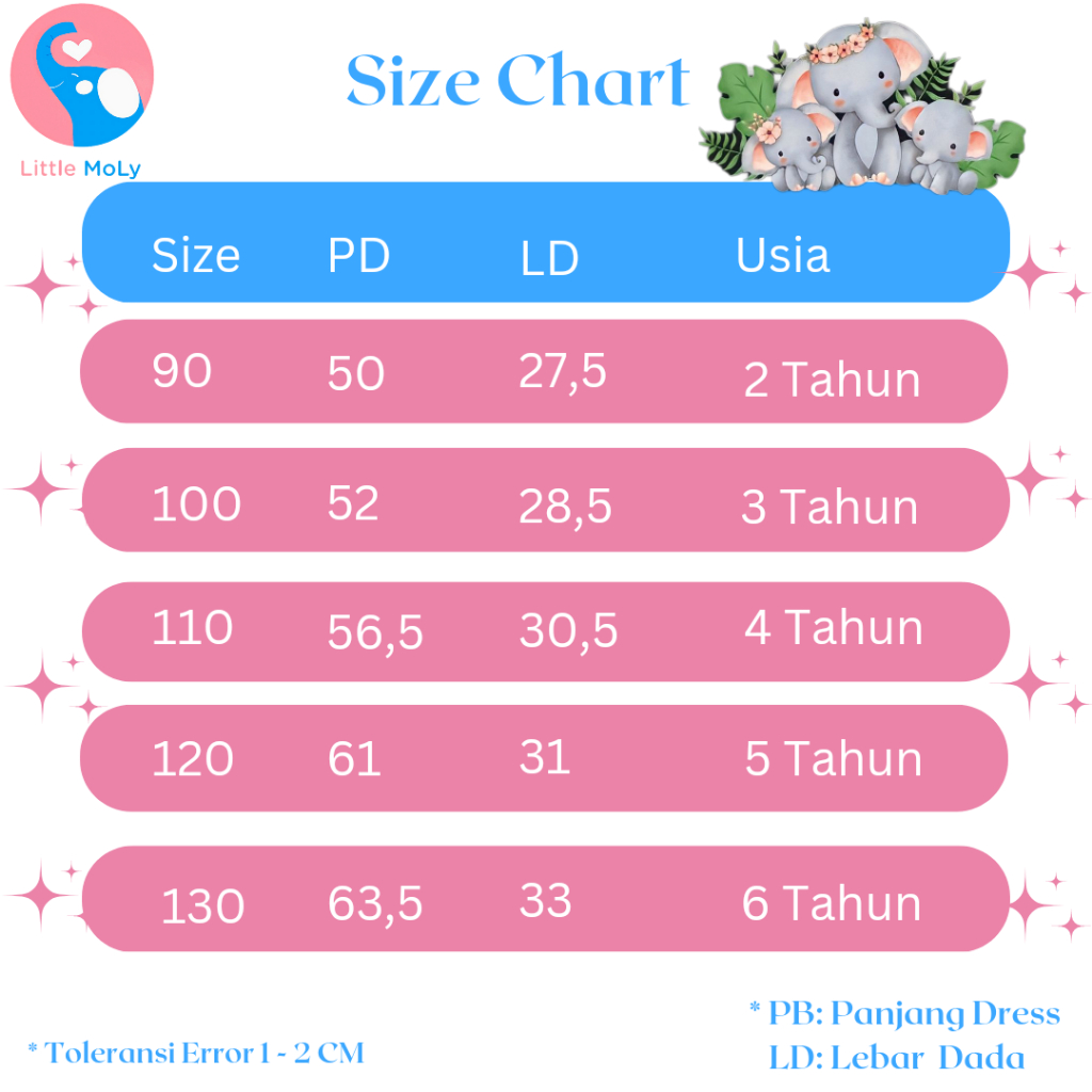 LITTLE MOLY Dress Party Pink Color Anak SD005 Premium Import - Gambar 9