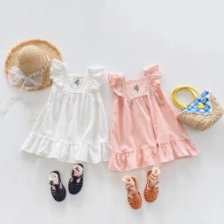 Little Moly Dress Red Rose Bordir Renda Anak Perempuan Korean Style Premium Import SD079