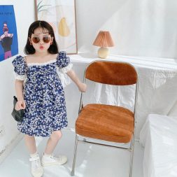Little Moly Dress Floral Blue Renda Korean Style Premium Import SD081