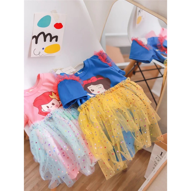 Dress Cute Disney Tile SD017 SD018 I Dress Anak Perempuan Import - Gambar 2