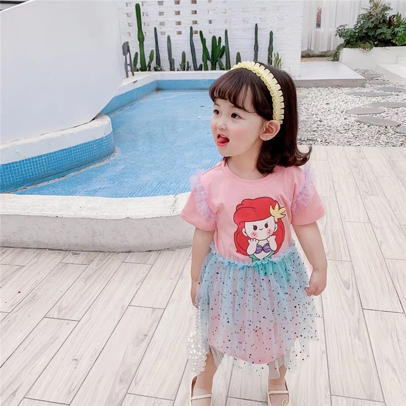 Dress Cute Disney Tile SD017 SD018 I Dress Anak Perempuan Import - Gambar 3