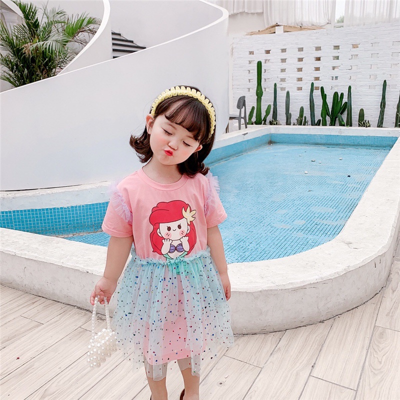 Dress Cute Disney Tile SD017 SD018 I Dress Anak Perempuan Import - Gambar 4