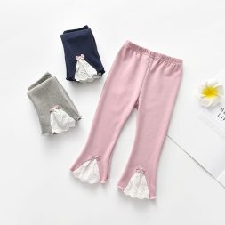 Little Moly LG003 Celana Legging Cutbray Ribbon Lace Korean Style Anak Perempuan Premium Import