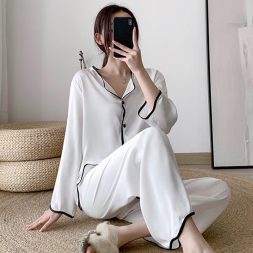 Setelan Baju Tidur Piyama Lengan dan Celana Panjang Wanita Dewasa Premium Import SBT002