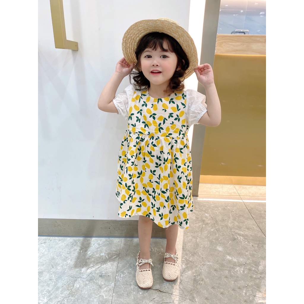 Dress Puff Sleeves Anak Korea Style Premium Import SD058 - Gambar 3