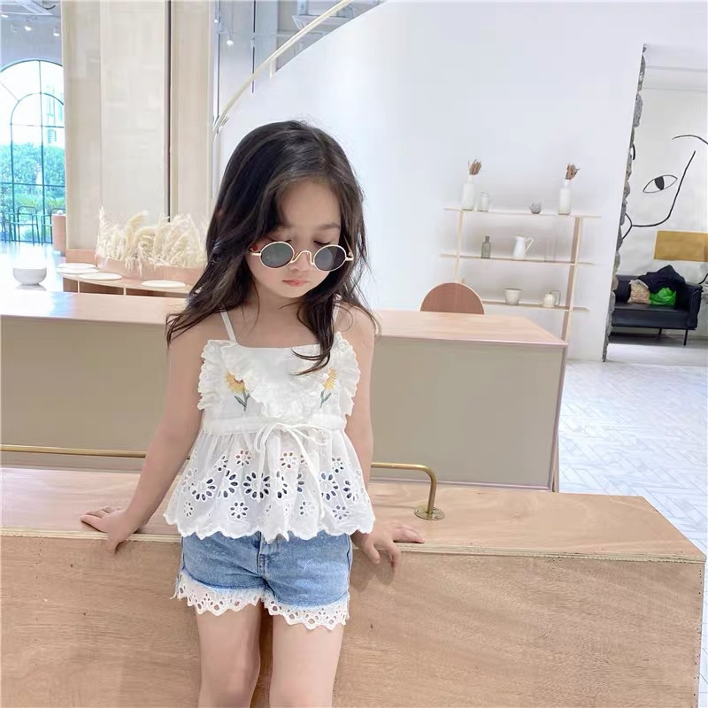Little Moly SBC037 Setelan Sunflower Lace Anak Perempuan Korea Style Premium Import - Gambar 2