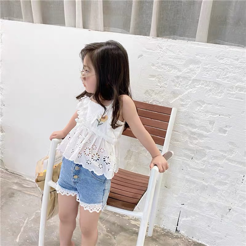 Little Moly SBC037 Setelan Sunflower Lace Anak Perempuan Korea Style Premium Import - Gambar 3