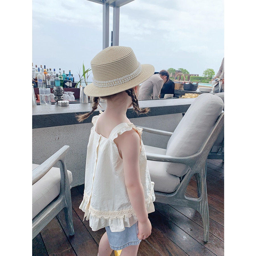 Little Moly B050 Tanktop Bordir Flowers lace Atasan anak perempuan Korea Premium Import - Gambar 5