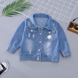 Little Moly JK001 Jaket Jeans Daisy Flower Anak Perempuan Premium Import