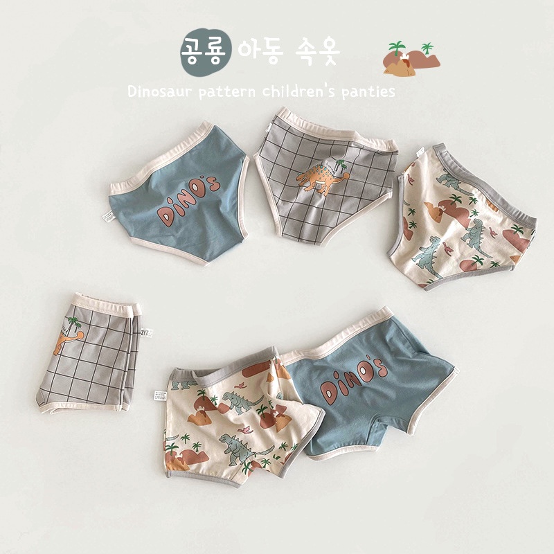 Little Moly CD001 Celana Dalam Jurrasic Anak Cowok Korea Premium Import 1 pack isi 3 pc - Gambar 2