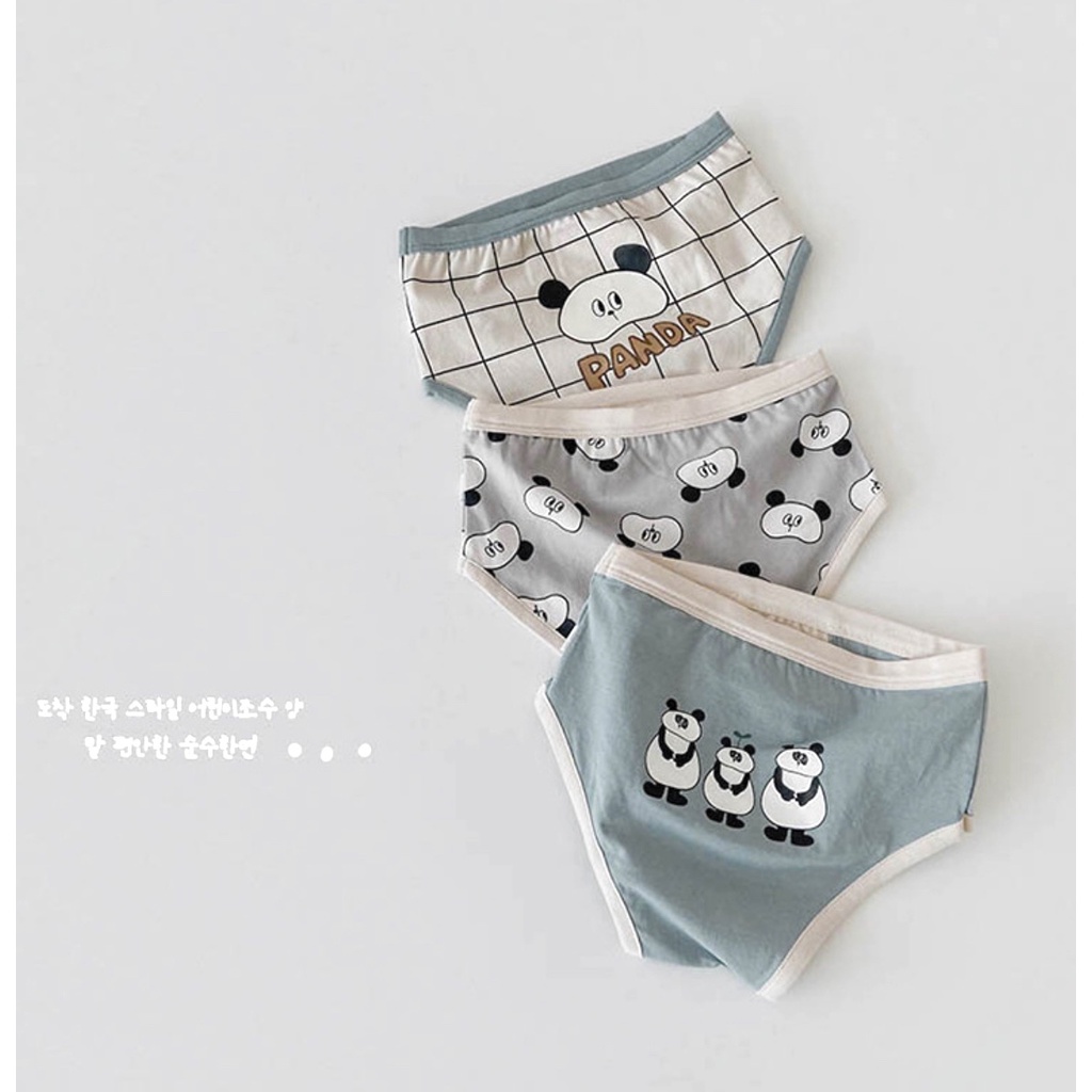 Little Moly CD003 Celana Dalam Panda Anak Cowok Korea Premium Import 1 pack isi 3 pc - Gambar 5