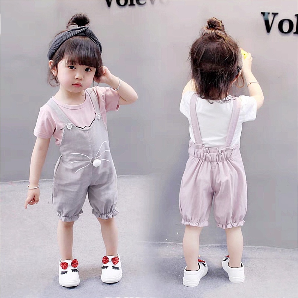 Setelan Mustache Pom Pom SBC004 SBC005 I Setelan Anak Cewek Import - Gambar 2