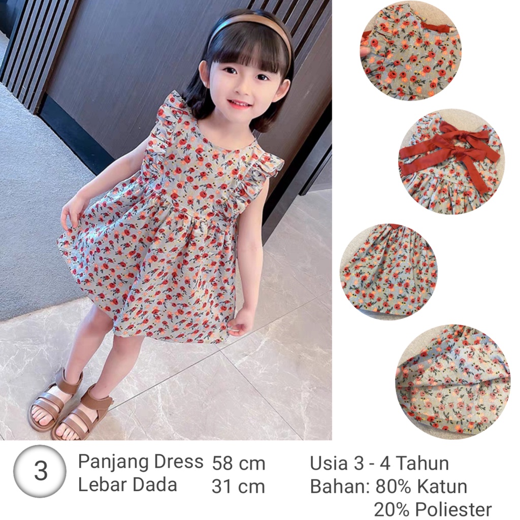 Dress Cute Anak Korea Style Premium Import SD057 - Gambar 8