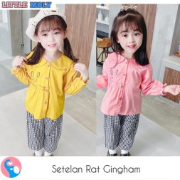 Setelan Rat Gingham SBC017 SBC018 I Setelan Anak Cewek Import